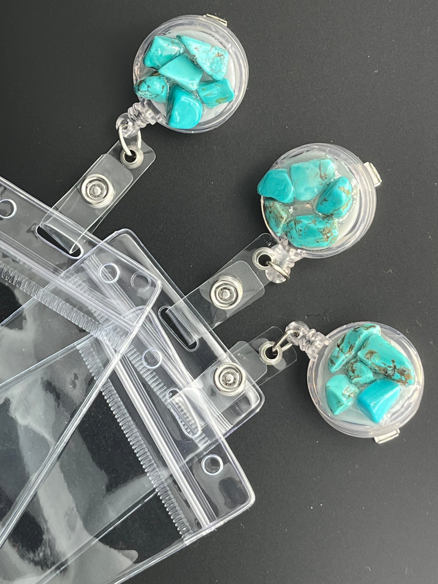 Turquoise Crystal Name Badge