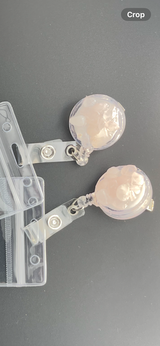 Rose Quartz Crystal Name Badge